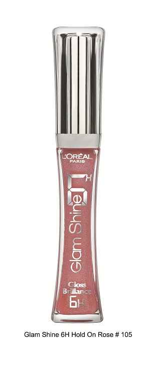Buy L'Oreal Paris Glam Shine Lip Gloss 6H Hold On Rose 105 - Purplle