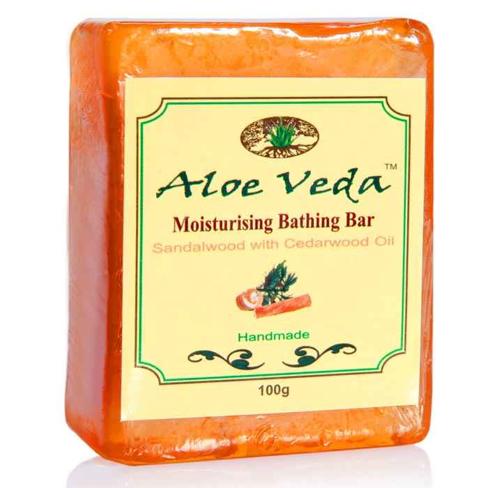 Buy Aloe Veda Moisturising Bathing Bar Sandalwood with Cedarwood Oil 100 g - Purplle