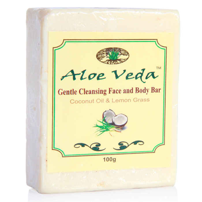 Buy Aloe Veda Gentle Cleansing Face and Body Bar Coconut Oil and Lemongrass 100 g - Purplle