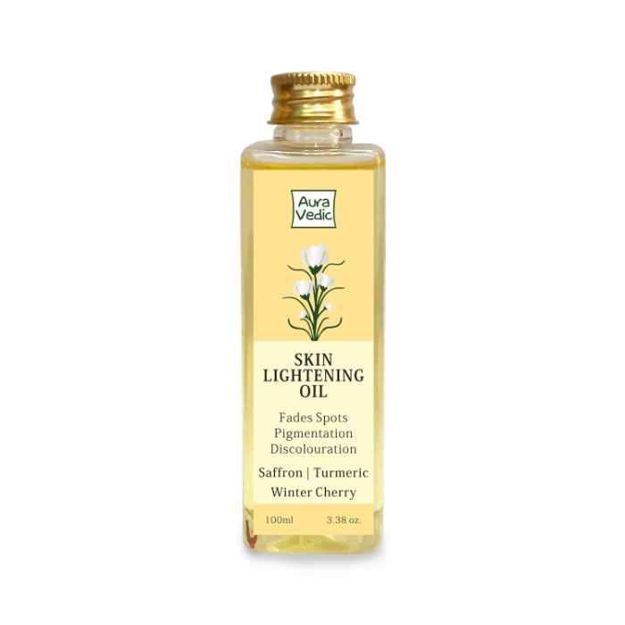 Buy Auravedic Skin Lightening Oil with Saffron, Turmeric & Winter Cherry (100 ml) - Purplle