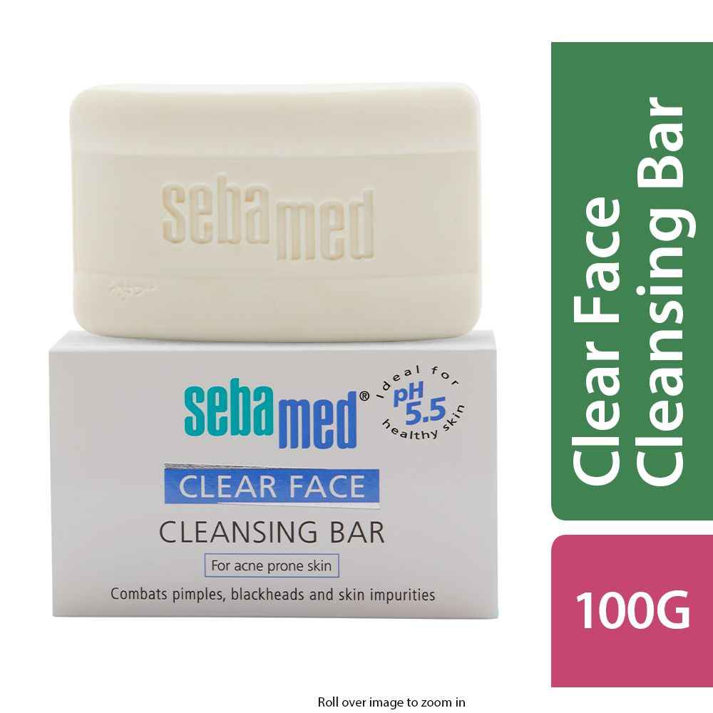 Buy Sebamed Clear Face Cleansing Bar 100gm| PH 5.5| Reduces pimples & blackheads| Vitamin E - Purplle