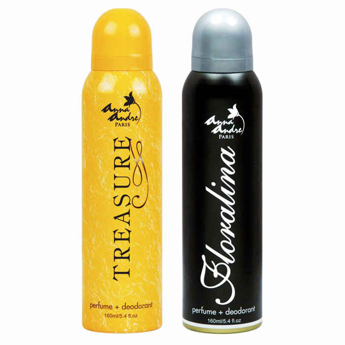 Buy Anna Andre Paris Treasure Deodorant + Anna Andre Paris Floralina Deodorant (160 ml each) - Purplle