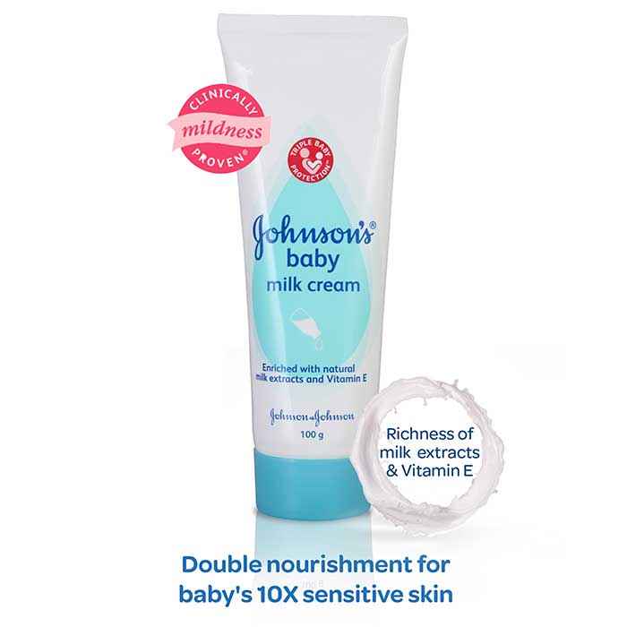 Buy Johnson And Johnson Milk Cream (Vit A&E) (100 g) - Purplle