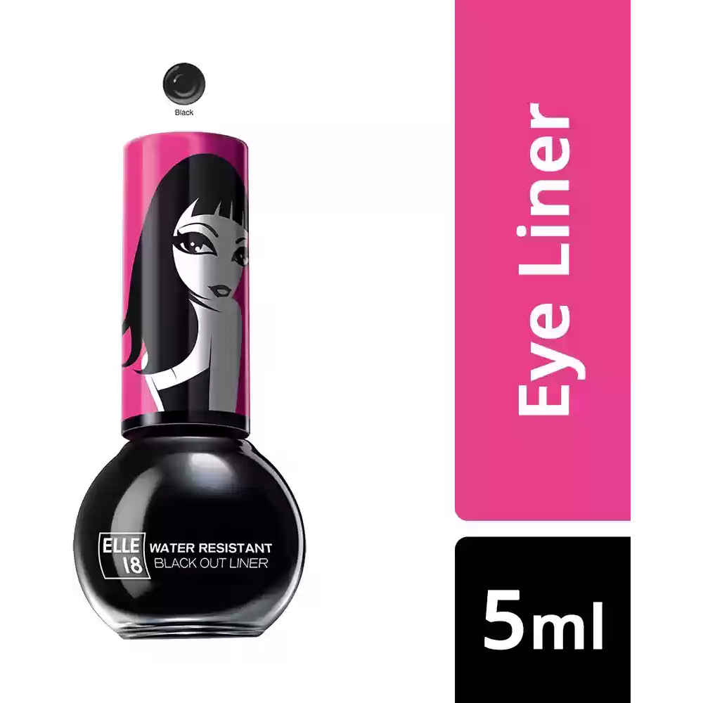 Buy Elle 18 Water Resistant Black Out Eye Liner (5 ml) - Purplle