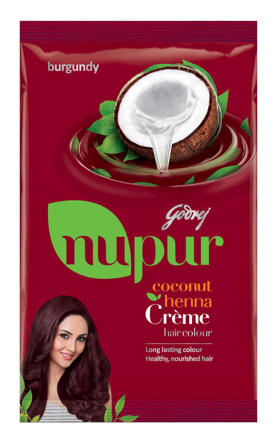 Buy Godrej Nupur Coconut Henna Creme Hair Colour Burgundy (20gm + 20ml) - Purplle