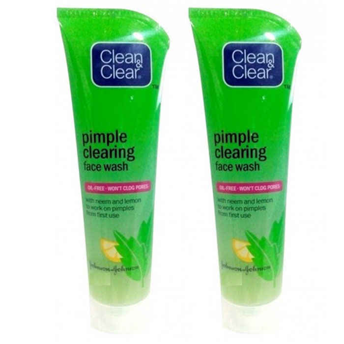 Buy Clean & Clear Pimple Clearing Face Wash (80 ml) (Pack Of 2) - Purplle