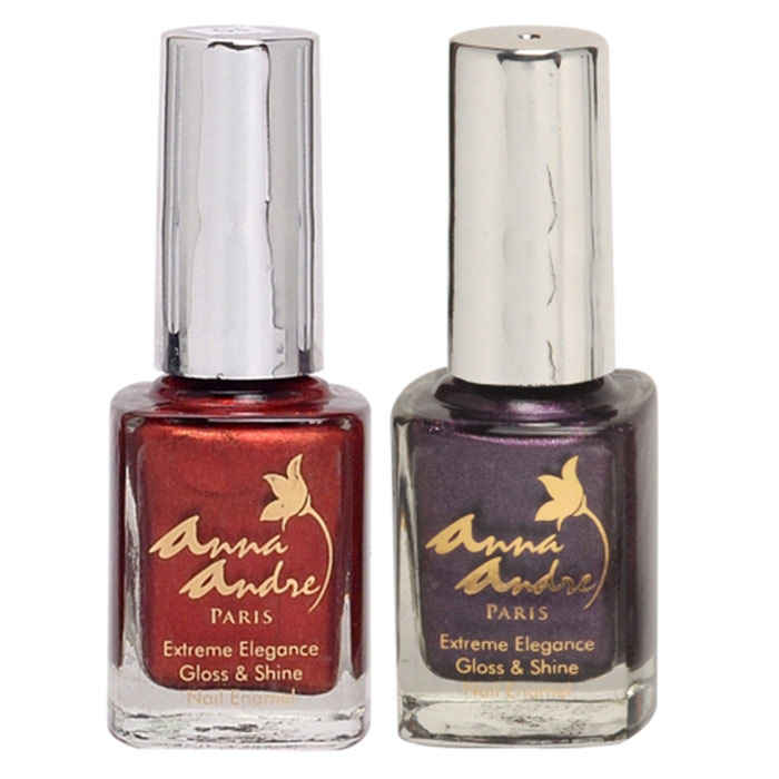 Buy Anna Andre Paris Night Club Nail Polish Set Shade 80031 & 80008 - Purplle