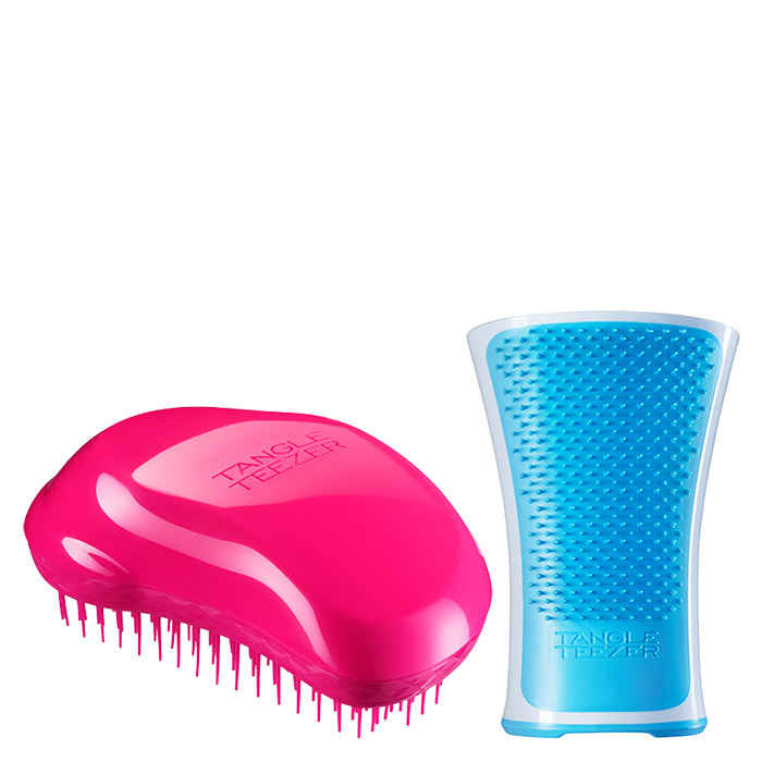 Buy Tangle Teezer Combo Original Pink and Aqua Blue and White - Purplle