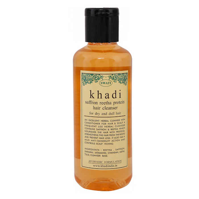 Buy Khadi Saffron Reetha Protein Hair Cleanser 210 ml By Swati Gramodyog - Purplle