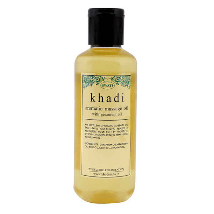 Buy khadi Aromatic Massage Oil With Geranium Oil 210 ml By Swati Gramodyog - Purplle