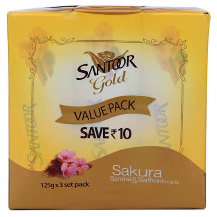 Buy Santoor Gold Soap (125 g x 3) - Purplle