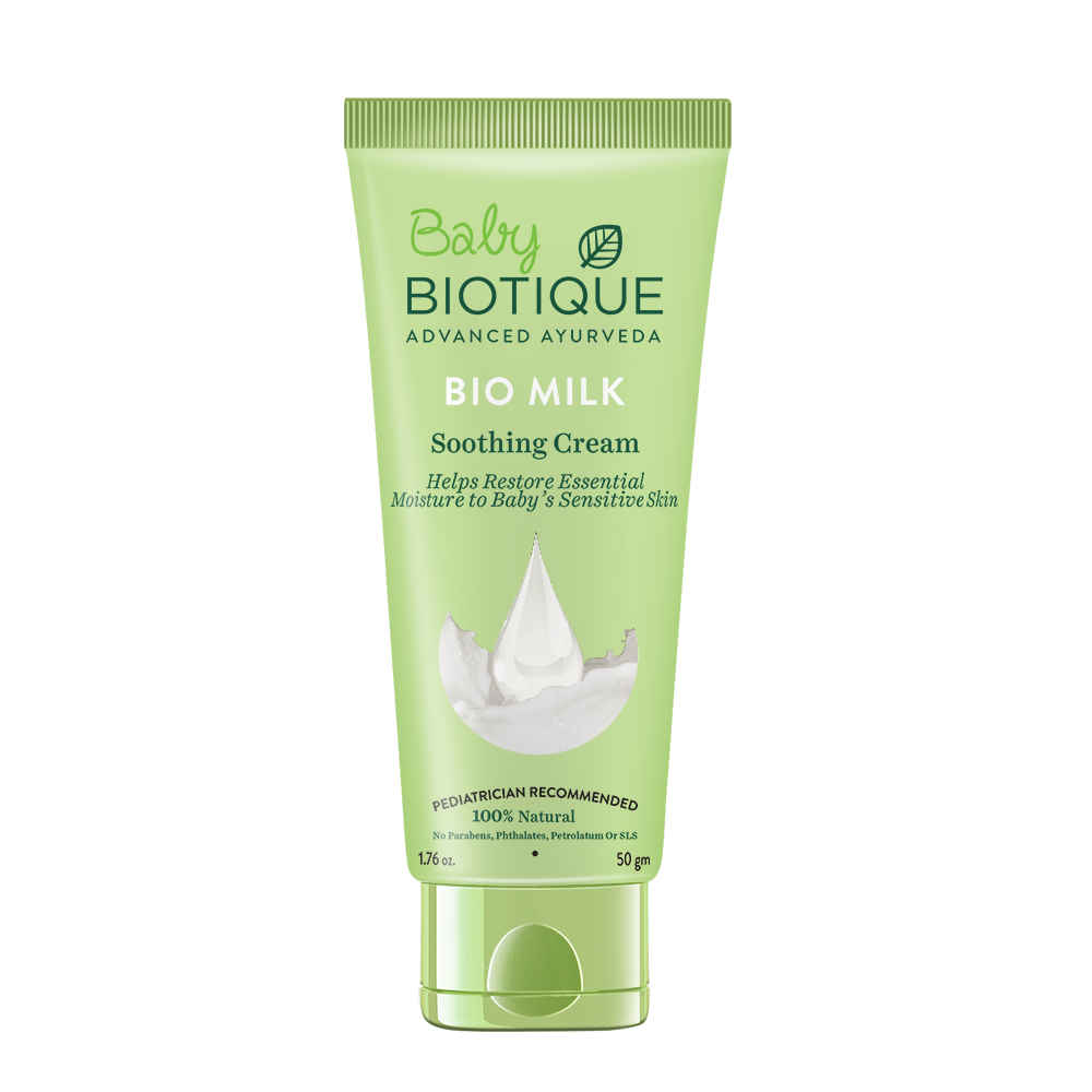 Buy Biotique Bio Milk Soothing Cream Moisture To Baby (50 g) - Purplle