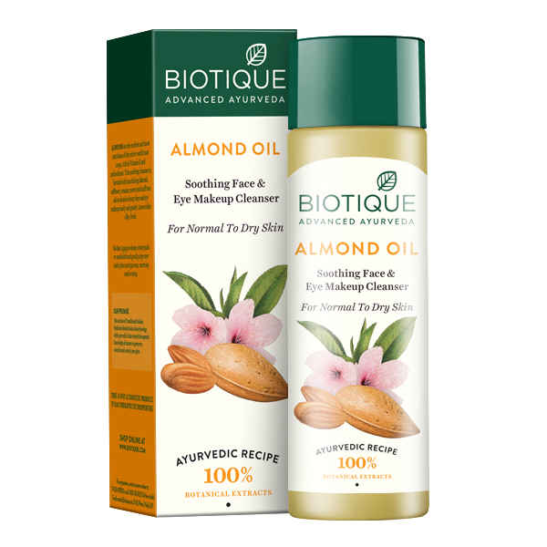 Buy Biotique Almond Oil Soothing Face & Eye Make Up Cleanser (120 ml) - Purplle