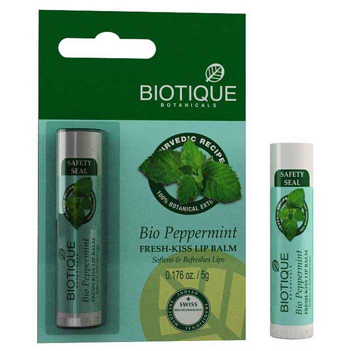 Buy Biotique Bio Peppermint Fresh KissAA Lip Balm (5 g) - Purplle