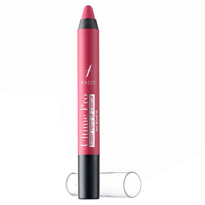 Buy Faces Canada Ultime Pro Starry Matte Lip Crayon Hot Wired 04 (2.8 g) + Free Sharpner - Purplle