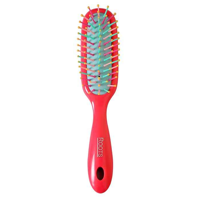 Buy Roots Color Glam Slim Cushion Brush Pink - Purplle