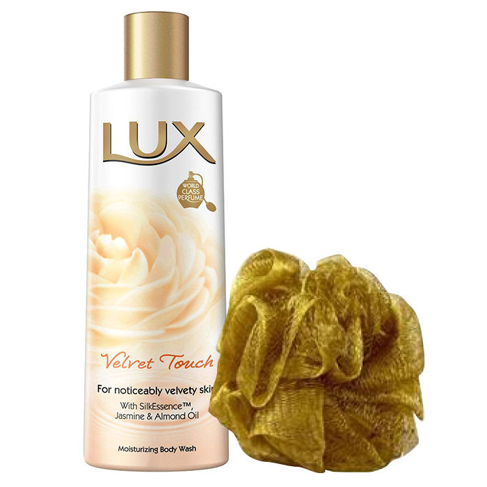 Buy Lux Velvet Touch Body Wash (240 ml) + Loofah Free - Purplle