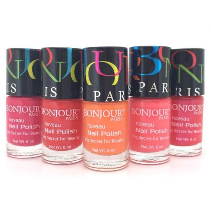 Buy Bonjour Paris Nail Polish - Pinkish Red Value Pack (6 mlx 5 pcs combo)) - Purplle