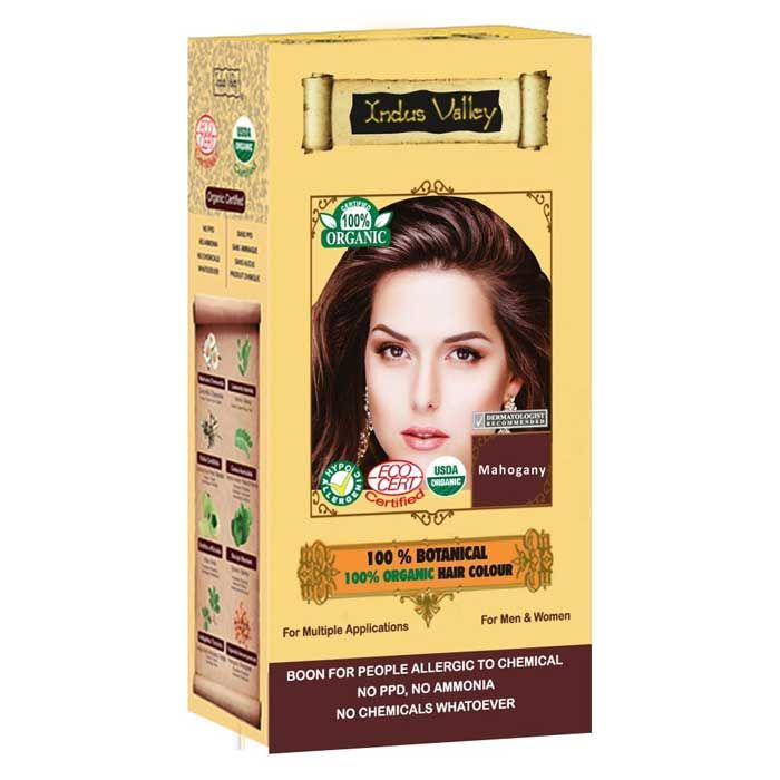 Buy Indus Valley 100% Botanical Organic Healthier Hair Colour Mahogany (182 g) - Purplle