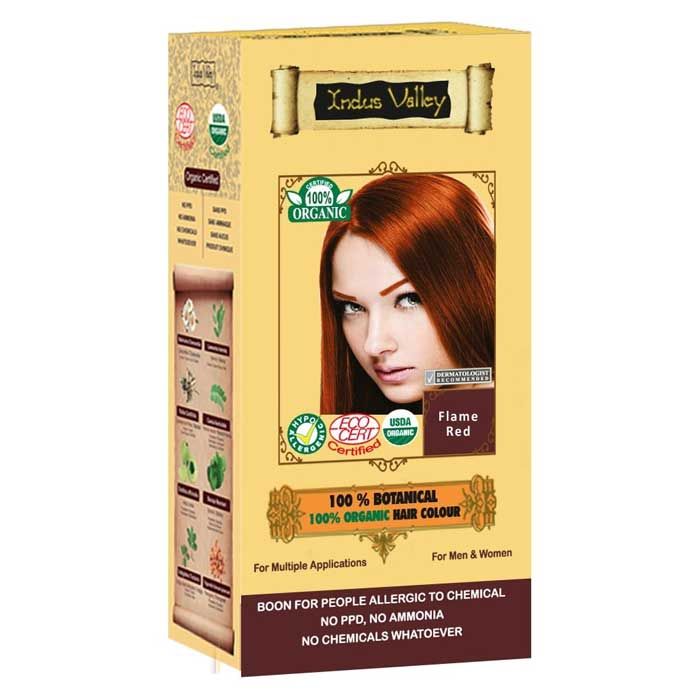 Buy Indus Valley 100% Botanical Organic Healthier Hair Colour Flame Red (182 g) - Purplle