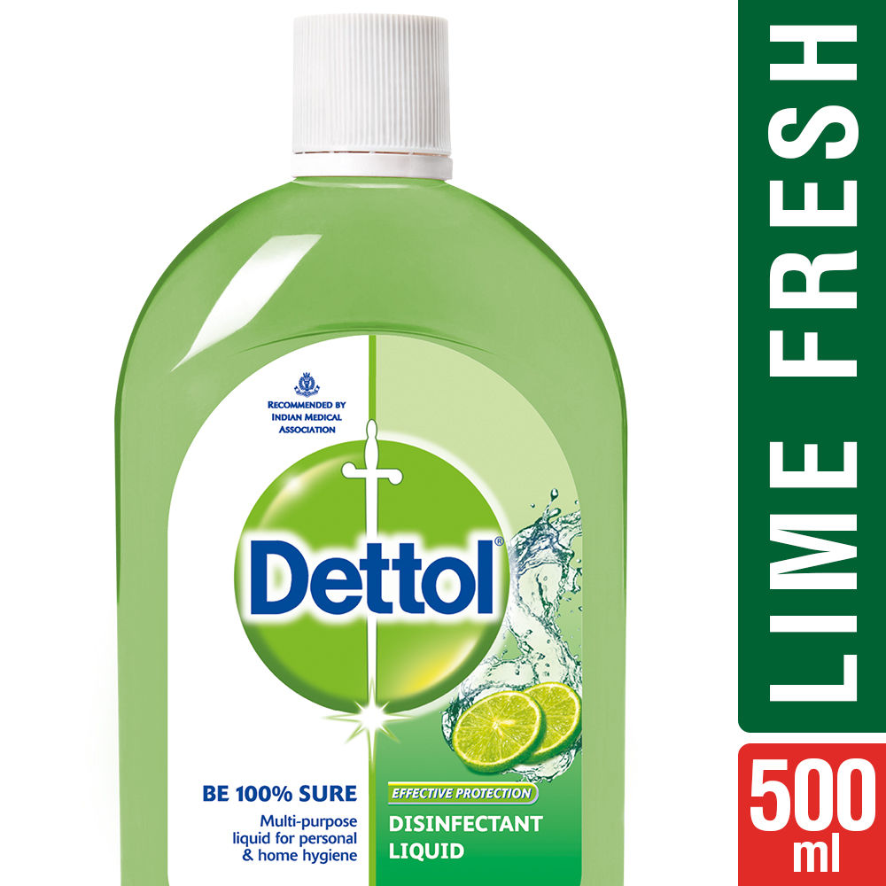 Buy Dettol Disinfectant Multi-Use Hygiene Liquid, Lime Fresh (500 ml) - Purplle
