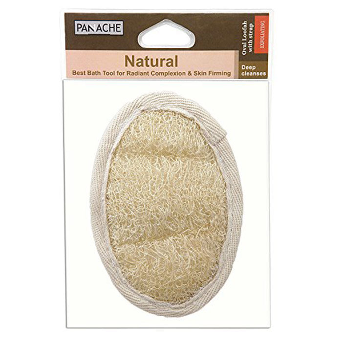 Buy Panache Natural Oval Loofah With Strap- Radiant Complexion Bathing Tool - Purplle
