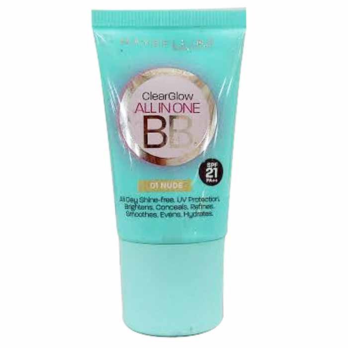 Buy Maybelline Clear Glow All In One BB Cream SPF 21 01 Nude (18 ml) - Purplle