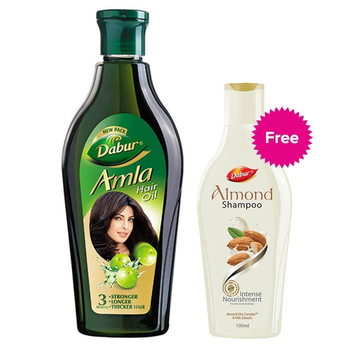 Buy Dabur Amla Hair Oil (450 ml) + Dabur Almond Shampoo (100 ml) FREE - Purplle