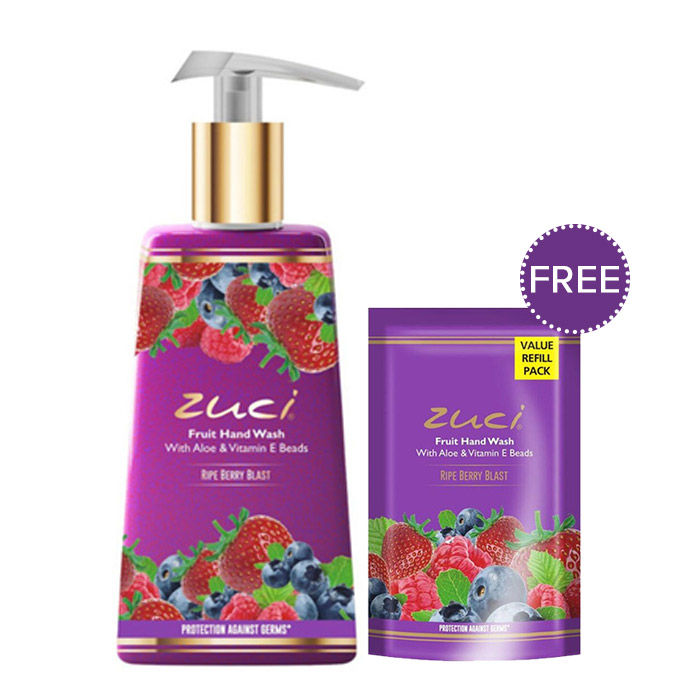 Buy Zuci Ripe Berry Blast Hand Wash (225 ml) + FREE Zuci Ripe Berry Blast Hand Wash -Refill Pack (185 ml) - Purplle