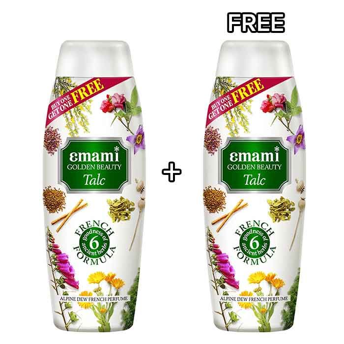 Buy Emami Golden Beauty Alpine Dew Talc (400 g) (Buy 1 Get 1 Free) - Purplle