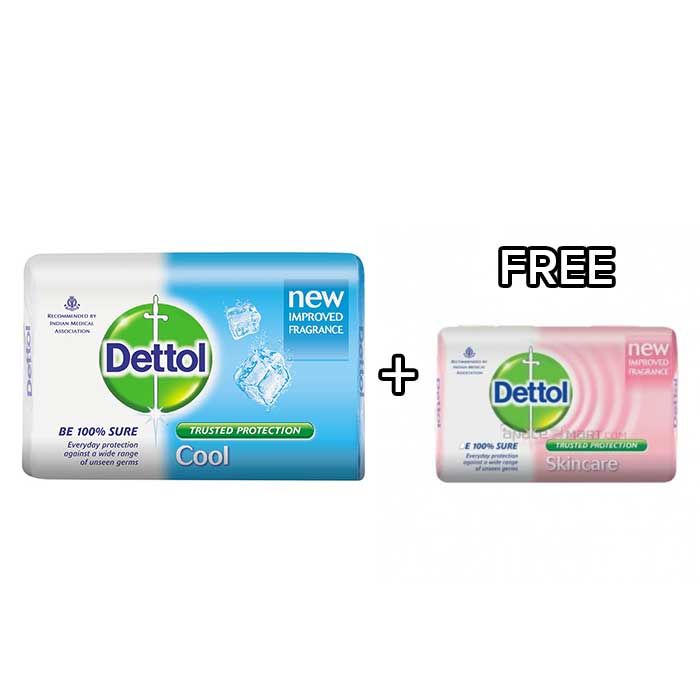 Buy Dettol Soap Value Pack Cool (3 Pieces X 125 g)+Free Dettol Skincare Soap (75g) - Purplle