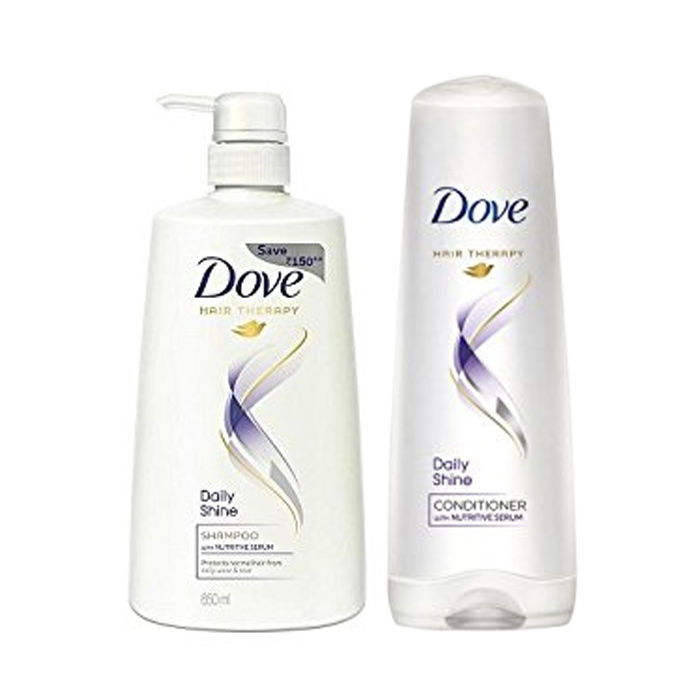 Buy Dove Daily Shine Shampoo (650 ml) & Get Dove Daily Shine Conditioner (80 ml) Free - Purplle