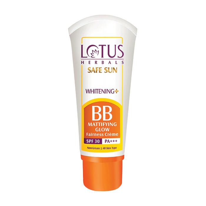 Buy Lotus Herbals Safe Sun Whitening+ BB Mattifying Glow Fairness Creme SPF 30 Pa+++ (20 g) - Purplle