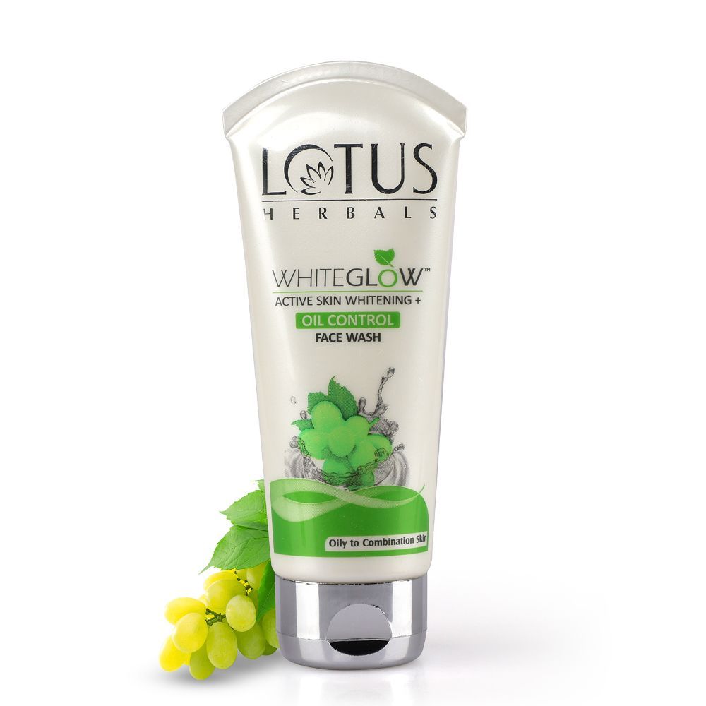 Buy Lotus Herbals Whiteglow Active Skin Whitening & Oil Control Face Wash | With Green Tea Extract | Brightens Skin | For All Skin Types | 100g - Purplle