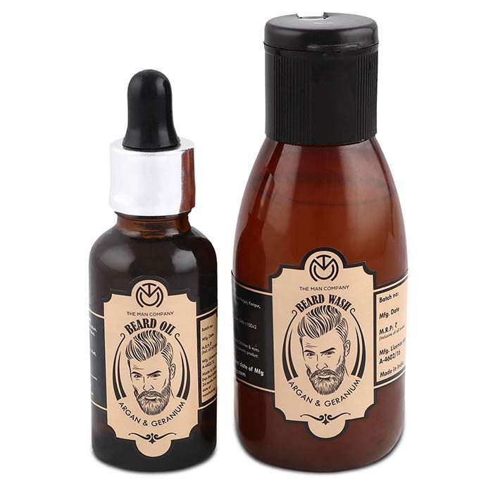 Buy The Man Company Argan & Geranium Beard Oil (30 ml) & Beard Wash Combo (100 ml) (130 ml) - Purplle