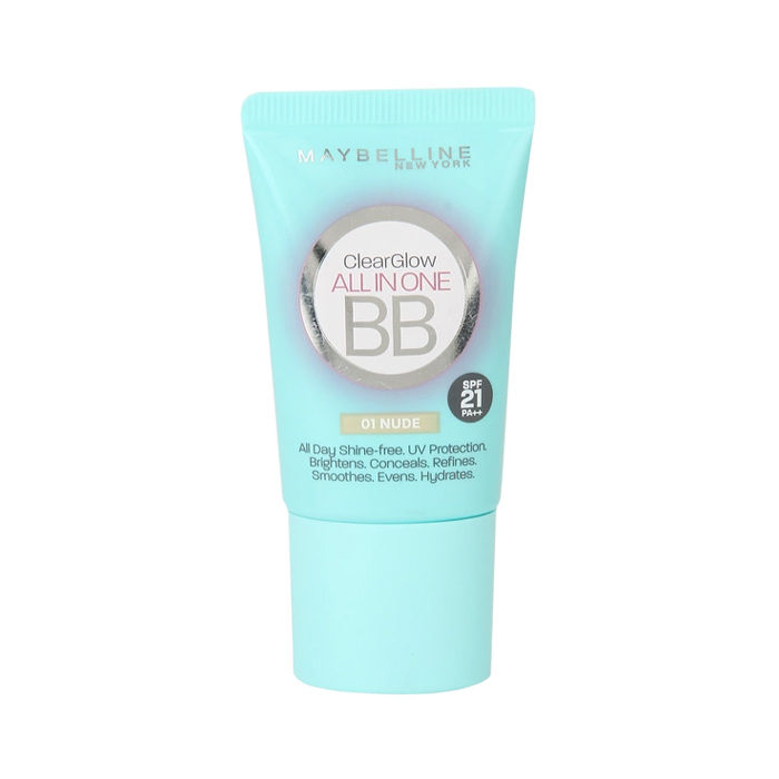 Buy Maybelline New York Clearglow BB Cream 01 NUDE SPF 21 / PA+++ (18 ml) - Purplle