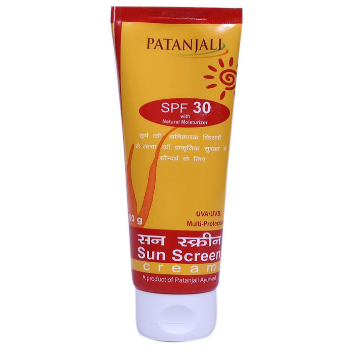 Buy Patanjali Sun Screen Cream SPF 30 (50 g) - Purplle