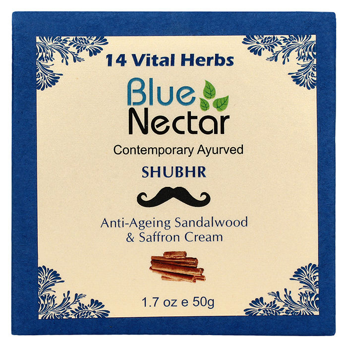 Buy Blue Nectar Anti Ageing Sandalwood & Saffron Face Cream For Men (50 g) - Purplle