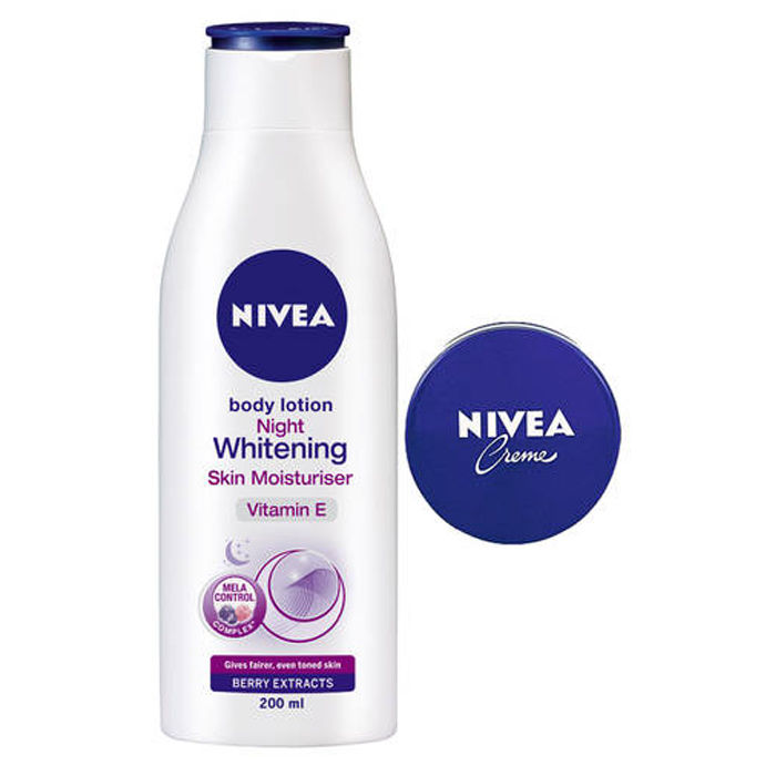 Buy Nivea Whitening Night Repair (200 ml) +  Free Nivea Cream (20 ml) - Purplle