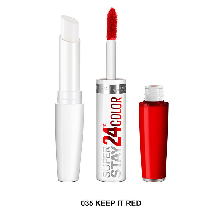 Buy Maybelline New York Superstay 2 Step Lipstick Keep It Red (2.3 ml + 1.8 g) - Purplle