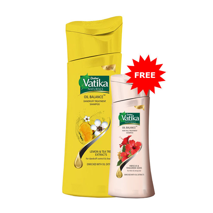 Buy Dabur Vatika Oil Balance Dandruff Treatment Shampoo (180 ml) + Dabur Vatika Oil Balance Hair Fall Treatment Shampoo (80 ml) - Purplle