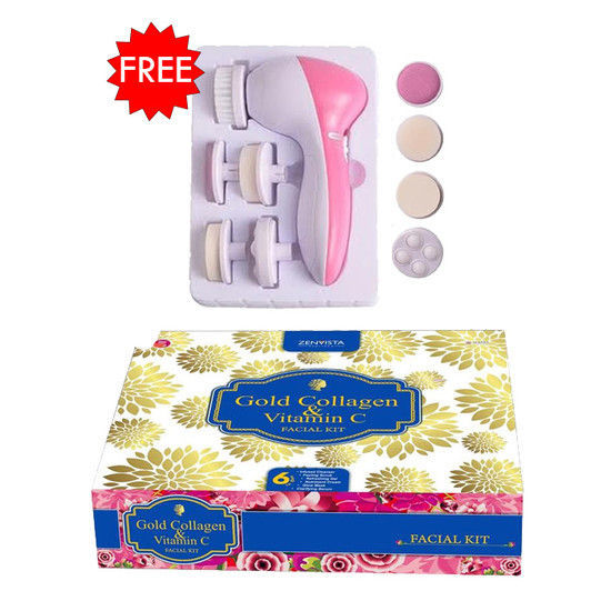 Buy Zenvista Gold Collagen & Vitamin C Facial Kit + Massager FREE - Purplle