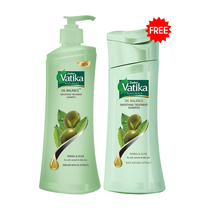 Buy Dabur Vatika Oil Balance Smoothing Treatment (340 ml) + Free Dabur Vatika Oil Balance Smoothing Treatment (180 ml) - Purplle