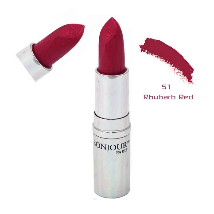Buy Bonjour Paris Creme Matt Lipstick Rhubarb Red (4.2 g) - Purplle