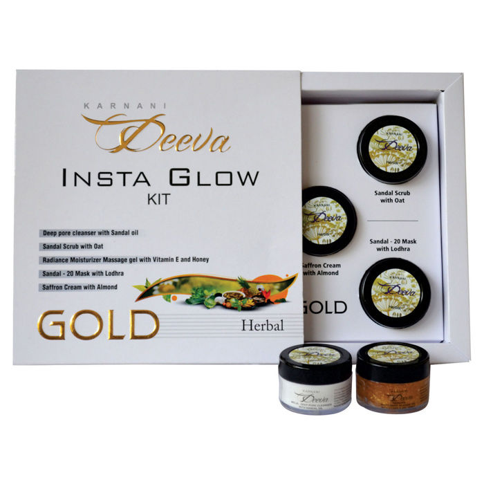 Buy Karnani Deeva Insta Glow Facial Kit (Herbal) Gold (75 g) - Purplle