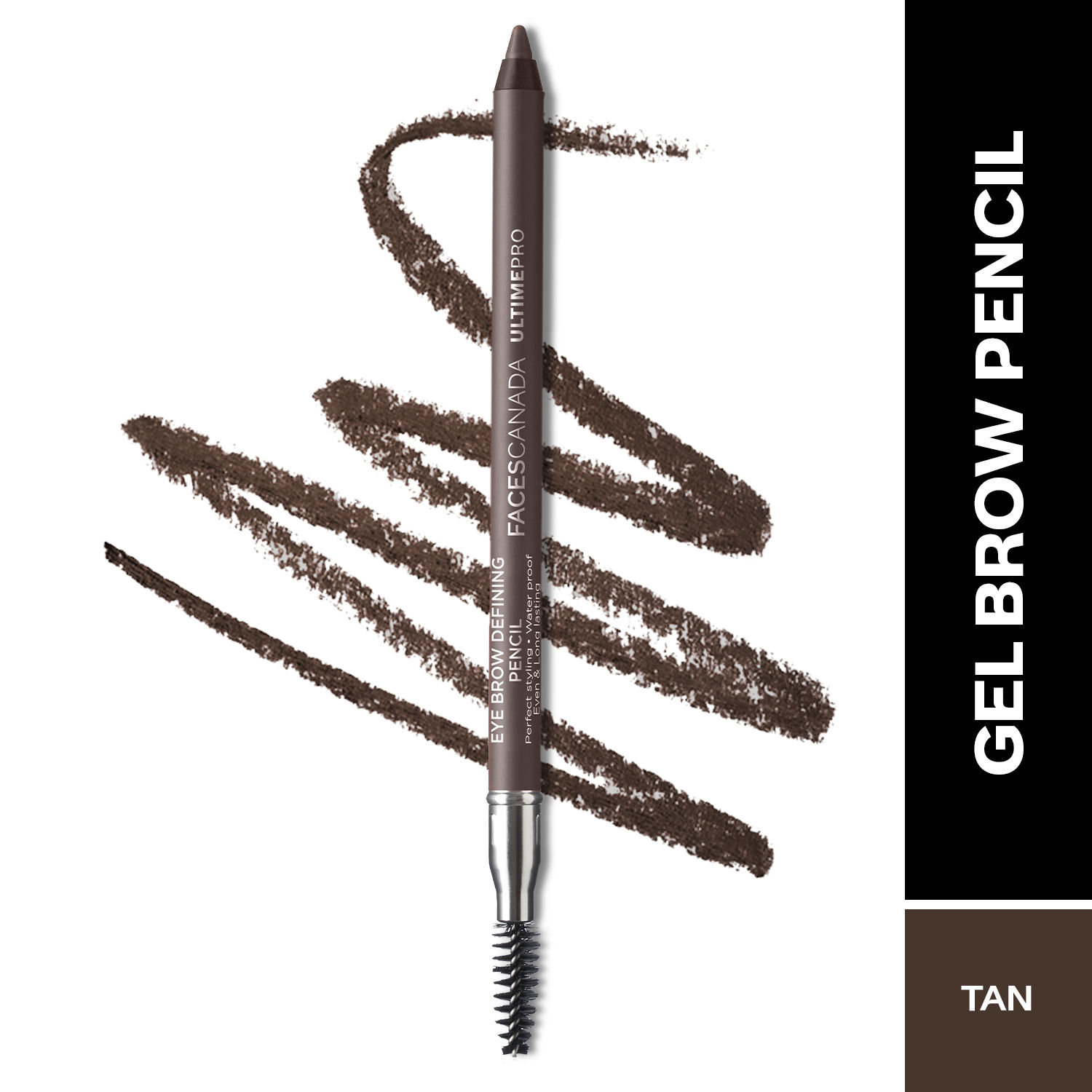 Buy FACES CANADA Ultime Pro Eyebrow Defining Pencil - Tan, 1.2g | Gel Gliding | Long Lasting | With Spoolie Brush | Waterproof, Transferproof & Smudgeproof - Purplle