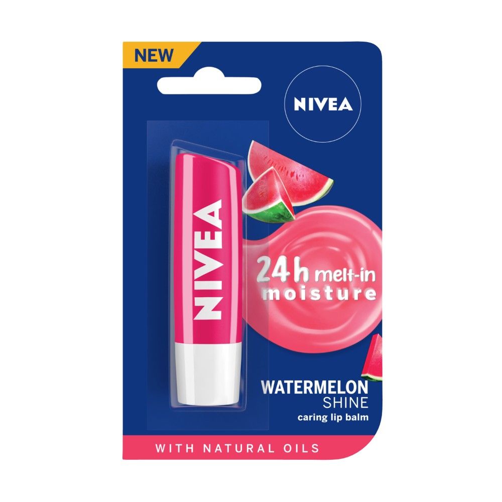 Buy NIVEA Lip Balm Fruity Watermelon Shine 4.8g - Purplle