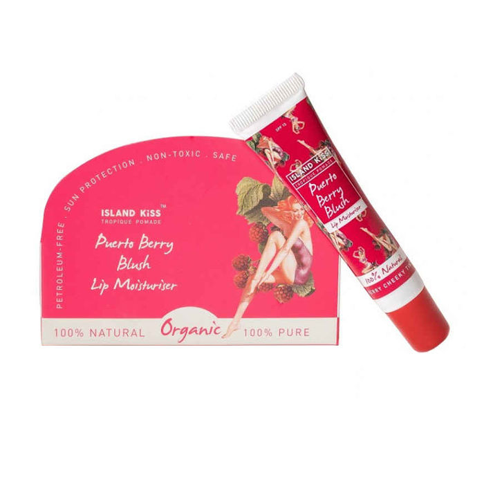 Buy Island Kiss Organic Lip Moisturiser & Tint With Spf 15 Peurto Berry Blush (14 ml) - Purplle