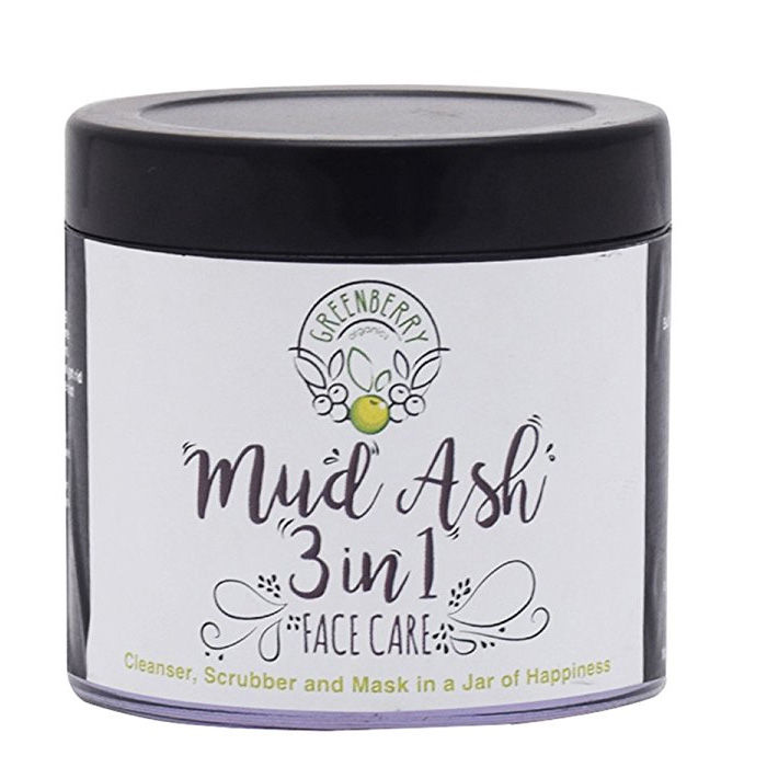 Buy Greenberry Organics Mud Ash 3 In 1 Face Care - Cleanser, Scrubber And Mask With Charcoal And Tea Tree Oil (100 g) - Purplle
