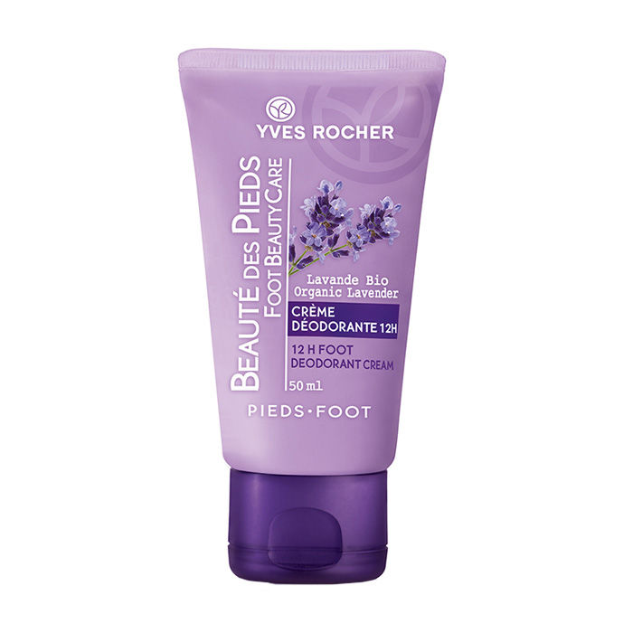 Buy Yves Rocher Foot Beauty Care Organic Lavender 12H Foot Deodorant Cream (50 ml) - Purplle